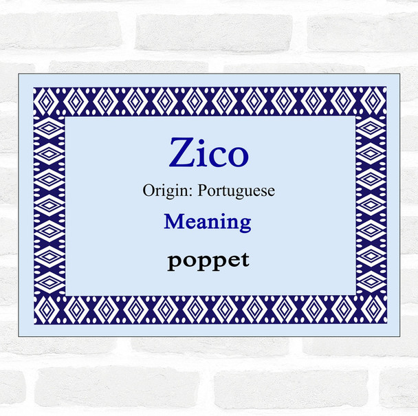 Zico Name Meaning Blue Certificate