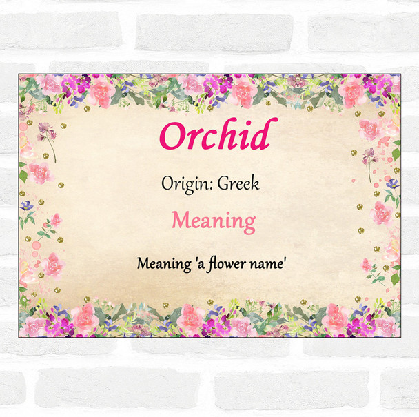 Orchid Name Meaning Floral Certificate