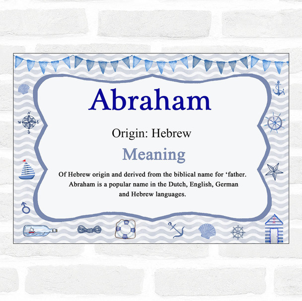 Abraham Name Meaning Nautical Certificate