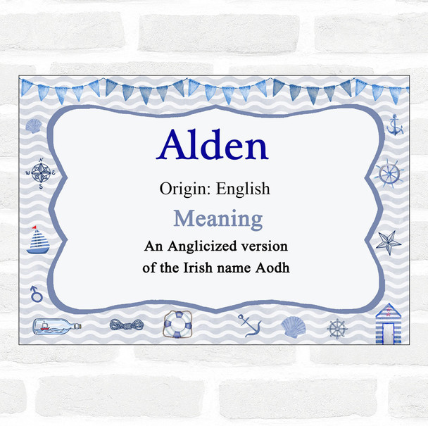 Alden Name Meaning Nautical Certificate