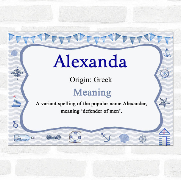 Alexanda Name Meaning Nautical Certificate