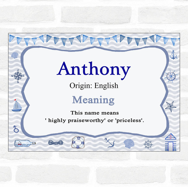 Anthony Name Meaning Nautical Certificate