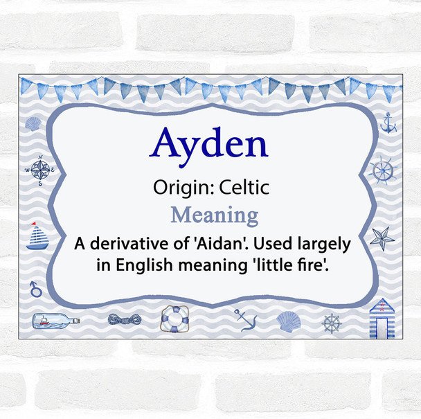 Ayden Name Meaning Nautical Certificate