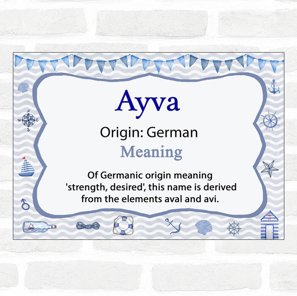 Ayva Name Meaning Nautical Certificate