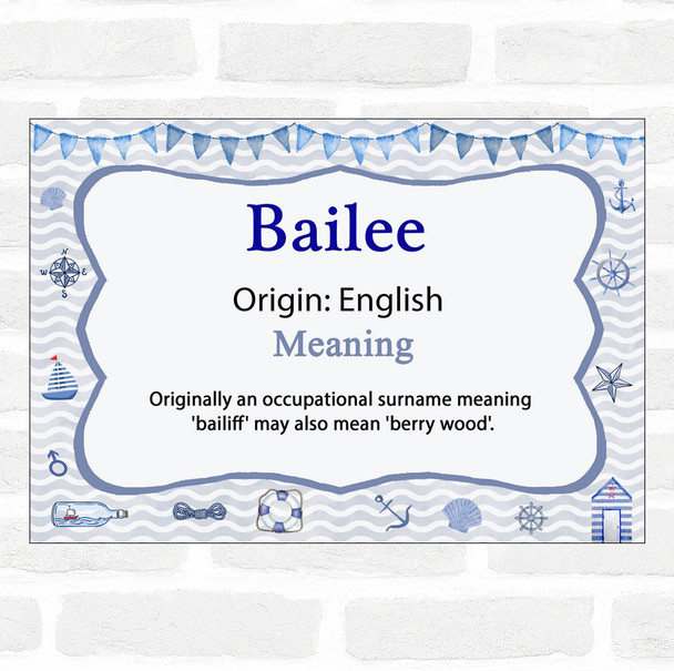 Bailee Name Meaning Nautical Certificate