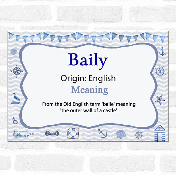 Baily Name Meaning Nautical Certificate