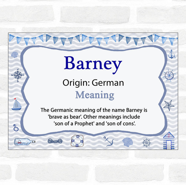 Barney Name Meaning Nautical Certificate