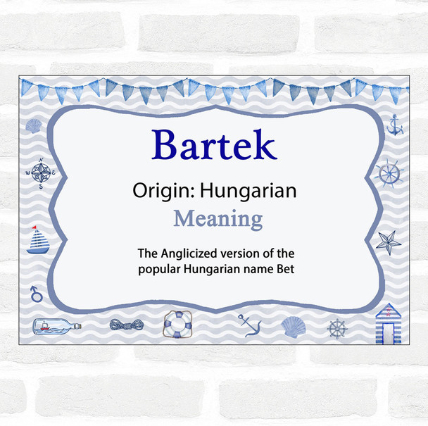 Bartek Name Meaning Nautical Certificate