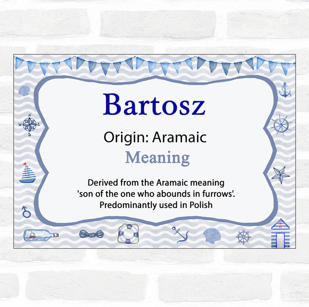Bartosz Name Meaning Nautical Certificate