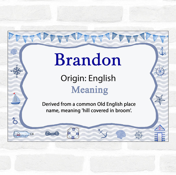 Brandon Name Meaning Nautical Certificate