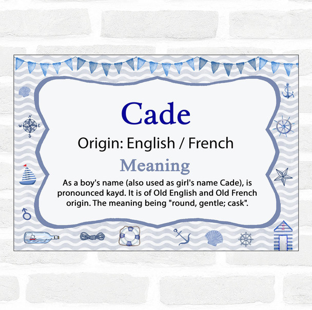 Cade Name Meaning Nautical Certificate