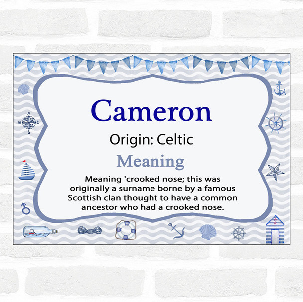 Cameron Name Meaning Nautical Certificate