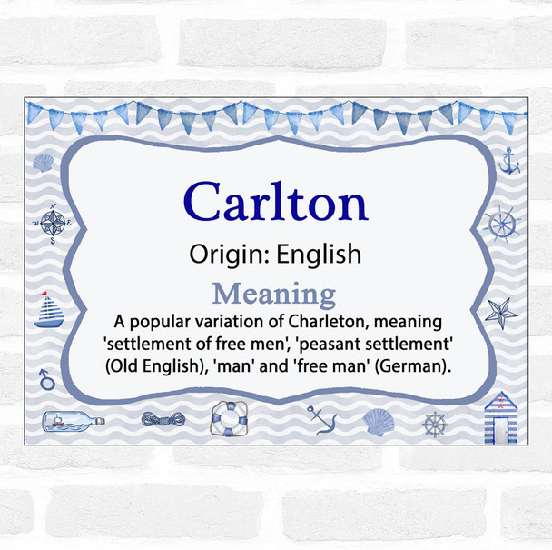Carlton Name Meaning Nautical Certificate