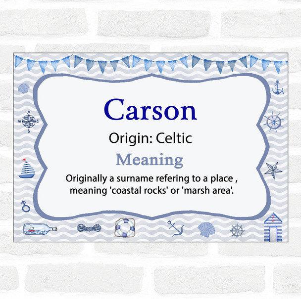 Carson Name Meaning Nautical Certificate