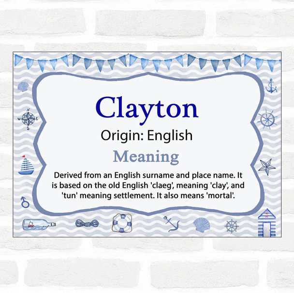 Clayton Name Meaning Nautical Certificate