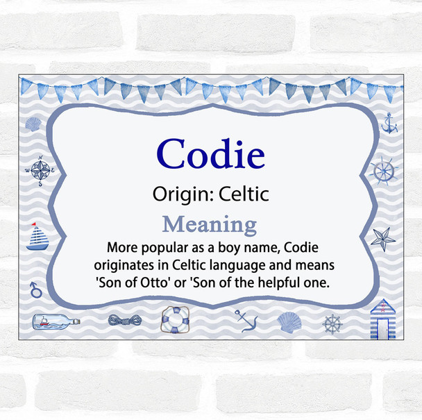 Codie Name Meaning Nautical Certificate
