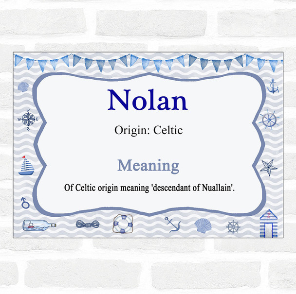 Nolan Name Meaning Nautical Certificate