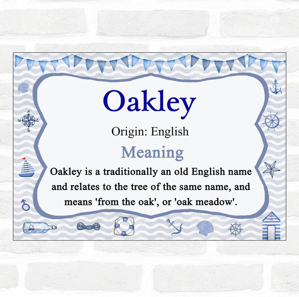 Oakley Name Meaning Nautical Certificate