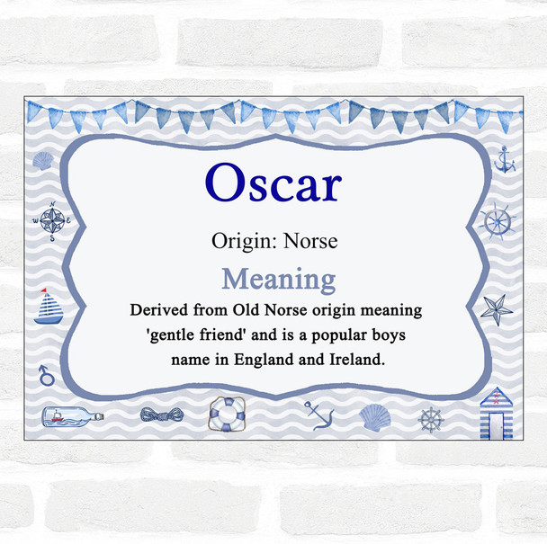 Oscar Name Meaning Nautical Certificate