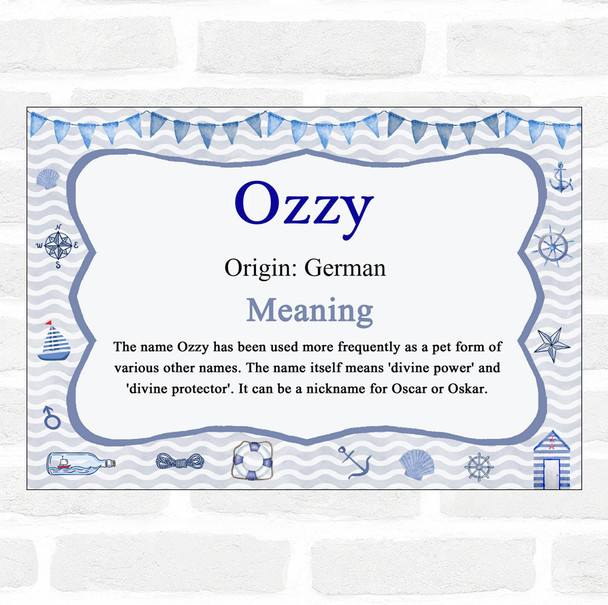 Ozzy Name Meaning Nautical Certificate