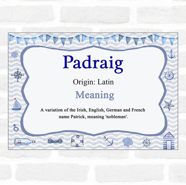 Padraig Name Meaning Nautical Certificate