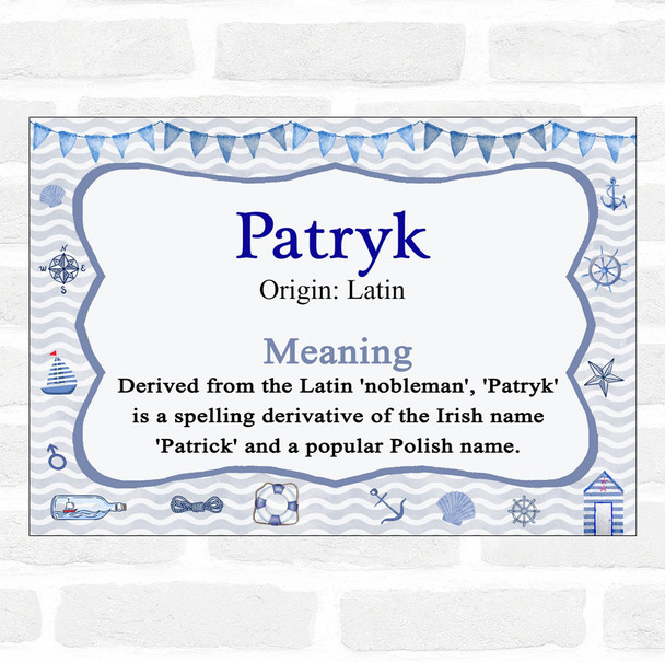 Patryk Name Meaning Nautical Certificate