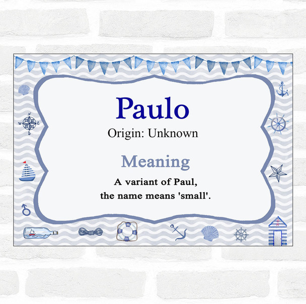 Paulo Name Meaning Nautical Certificate