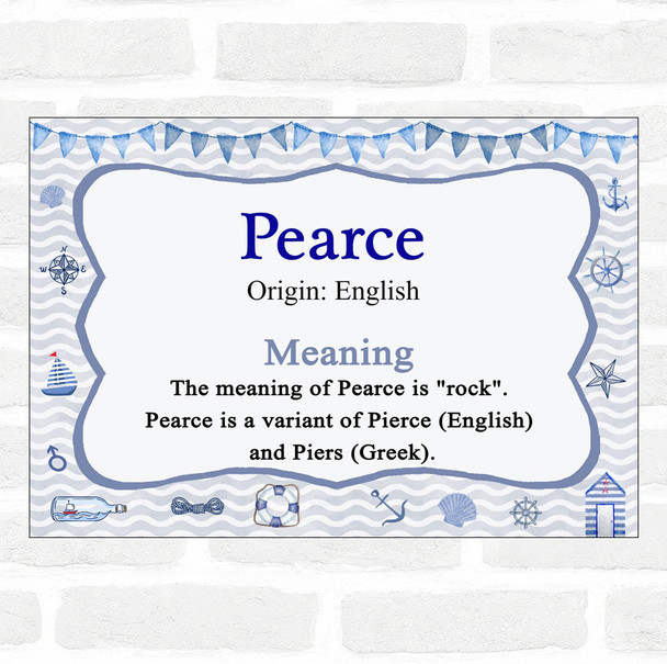 Pearce Name Meaning Nautical Certificate