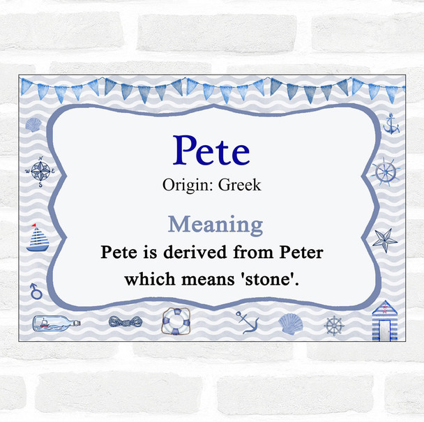 Pete Name Meaning Nautical Certificate