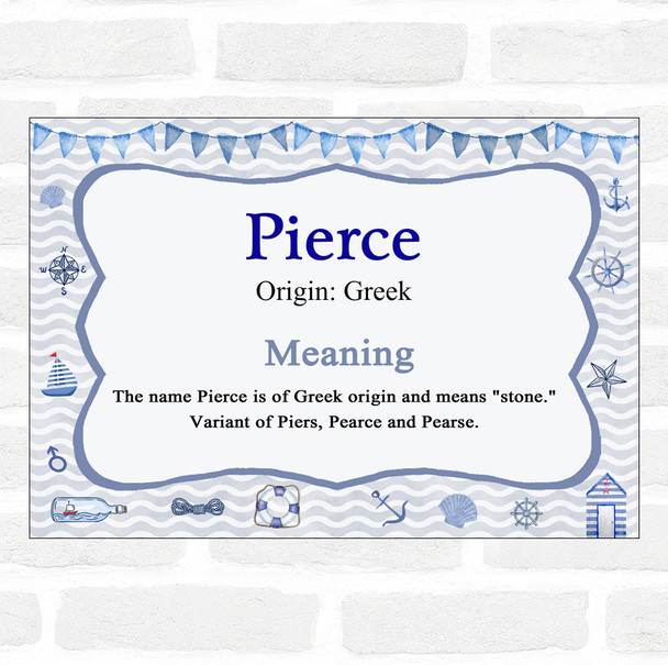 Pierce Name Meaning Nautical Certificate