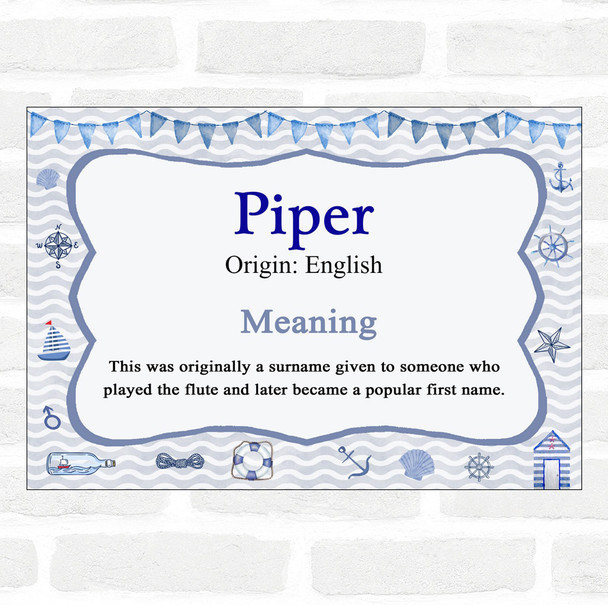 Piper Name Meaning Nautical Certificate