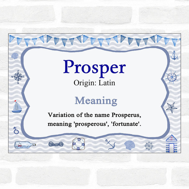 Prosper Name Meaning Nautical Certificate
