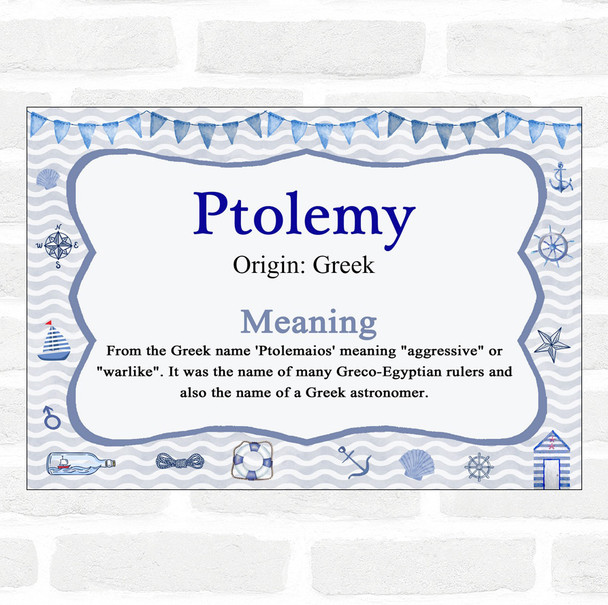 Ptolemy Name Meaning Nautical Certificate