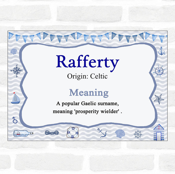 Rafferty Name Meaning Nautical Certificate