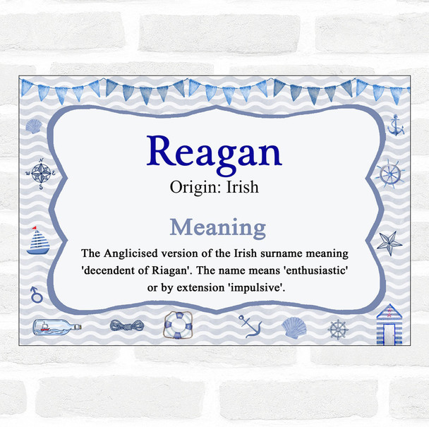Reagan Name Meaning Nautical Certificate