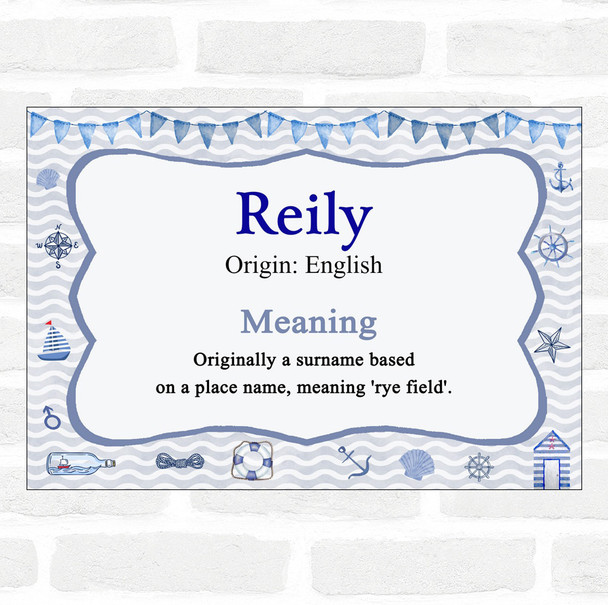 Reily Name Meaning Nautical Certificate