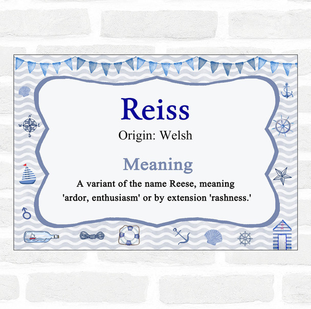 Reiss Name Meaning Nautical Certificate