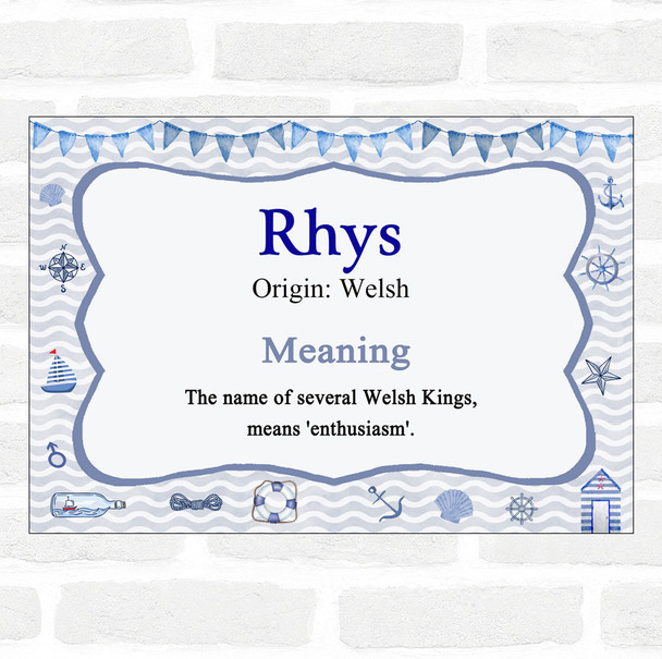 Rhys Name Meaning Nautical Certificate