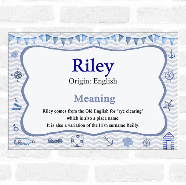 Riley Name Meaning Nautical Certificate