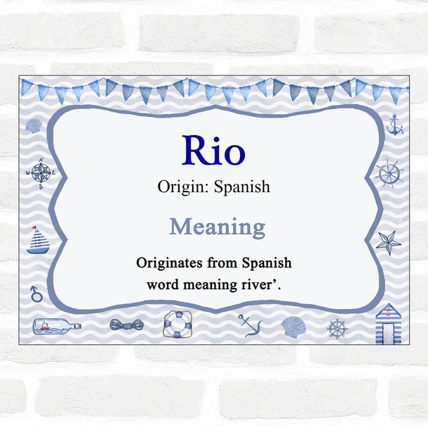 Rio Name Meaning Nautical Certificate