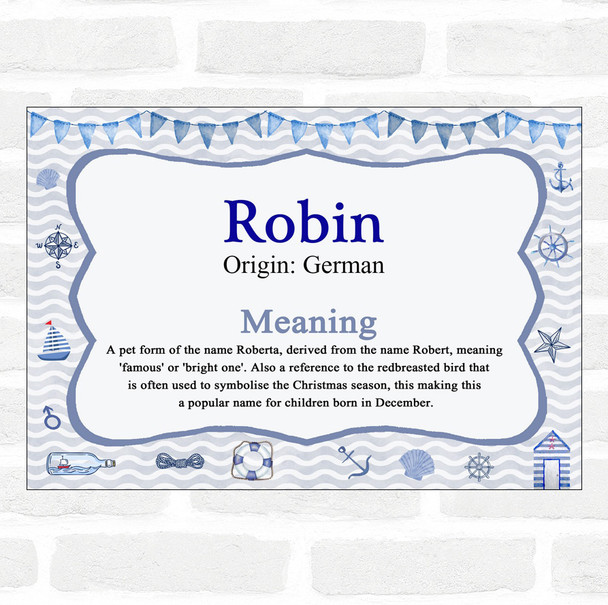 Robin Name Meaning Nautical Certificate