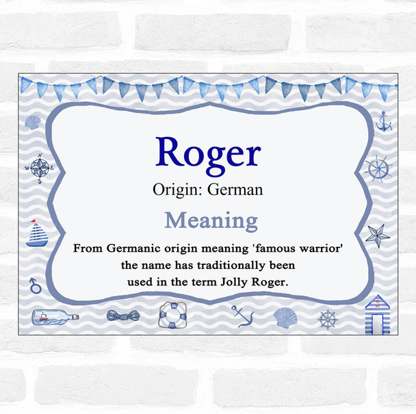 Roger Name Meaning Nautical Certificate