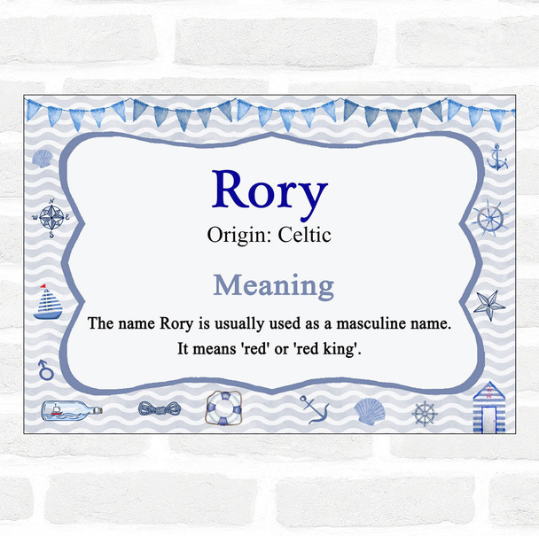 Rory Name Meaning Nautical Certificate