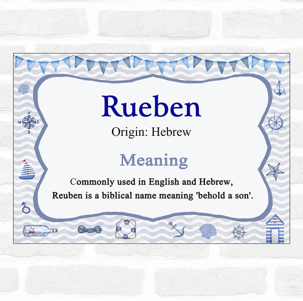 Rueben Name Meaning Nautical Certificate