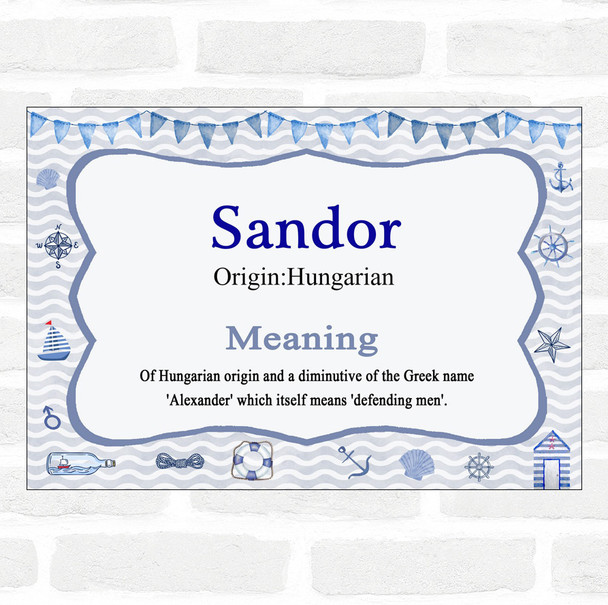 Sandor Name Meaning Nautical Certificate