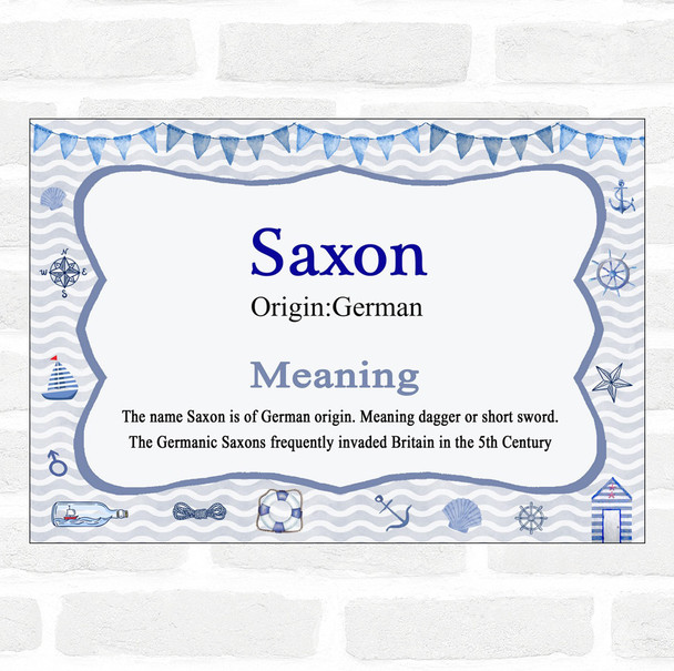 Saxon Name Meaning Nautical Certificate