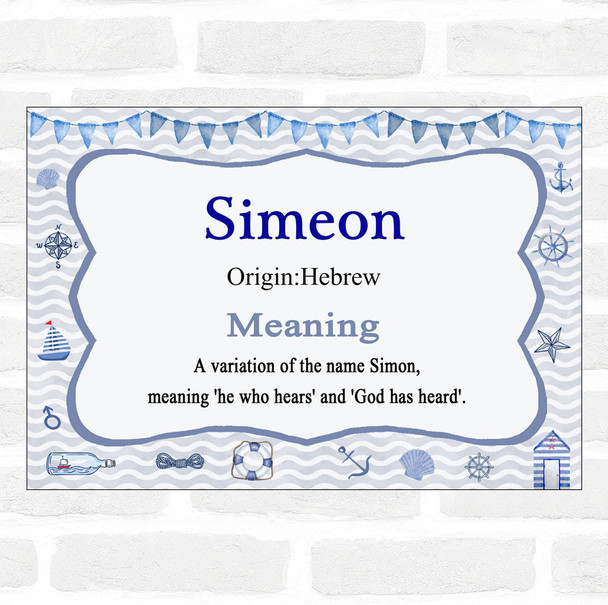 Simeon Name Meaning Nautical Certificate