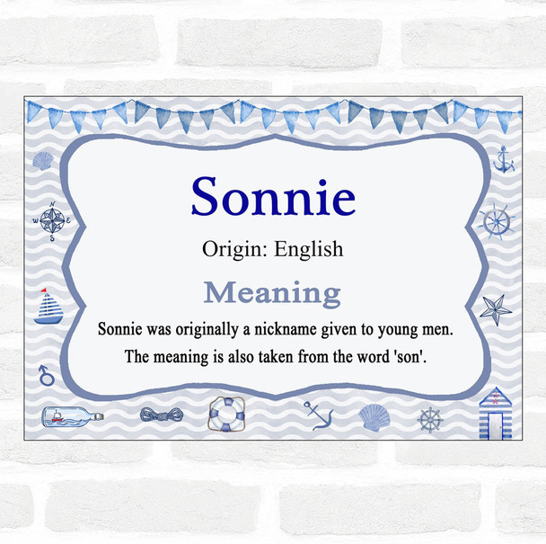 Sonnie Name Meaning Nautical Certificate