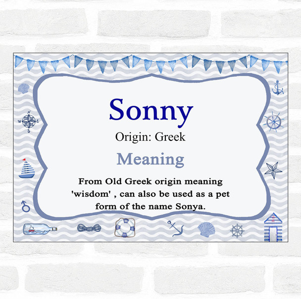 Sonny Name Meaning Nautical Certificate