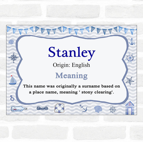 Stanley Name Meaning Nautical Certificate